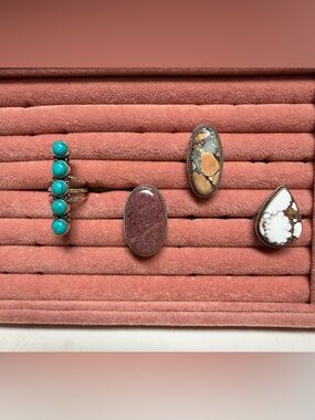 Lot of 4 Silver Rings Sz 9 1/2 & 10